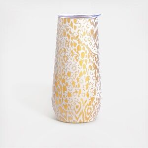 NIB Lilly Pulitzer 10 oz Stainless Steel Champagne Flute in Gold Pattern Play